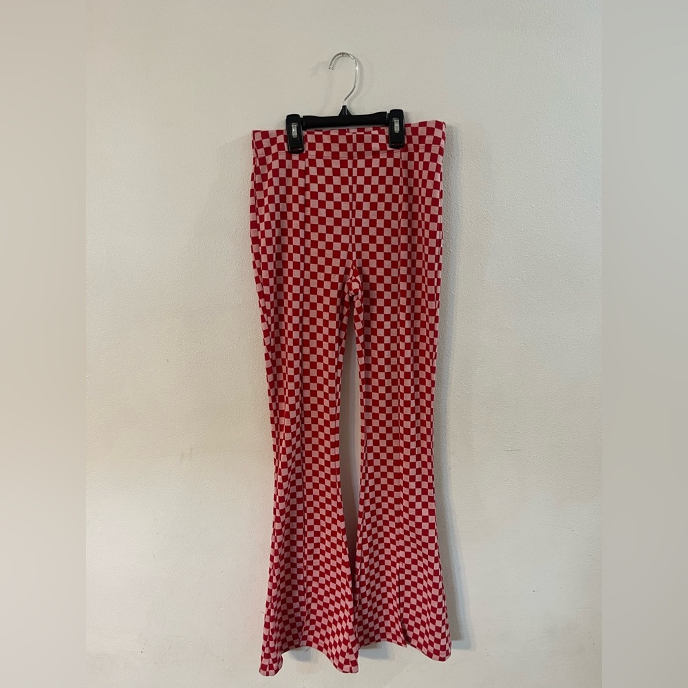SO checkered high rise flare